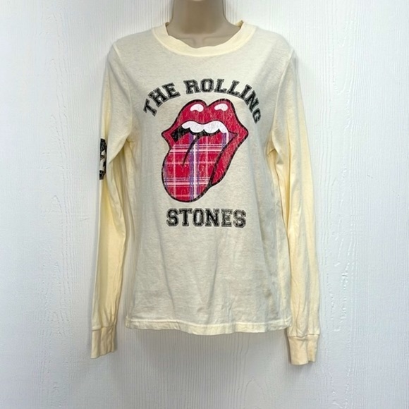 The Rolling Stones - The Rolling Stones Tongue Plaid Graphic Long Sleeve T Small - Picture 2 of 9